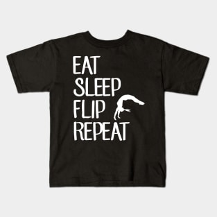 Eat sleep flip repeat Kids T-Shirt